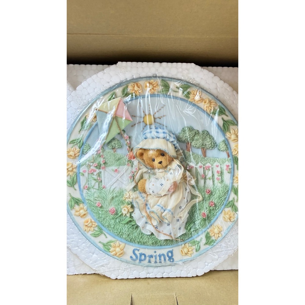 Cherished Teddies Spring Brings A Season Of Beauty Plate 203386 Enesco 1996 Box
